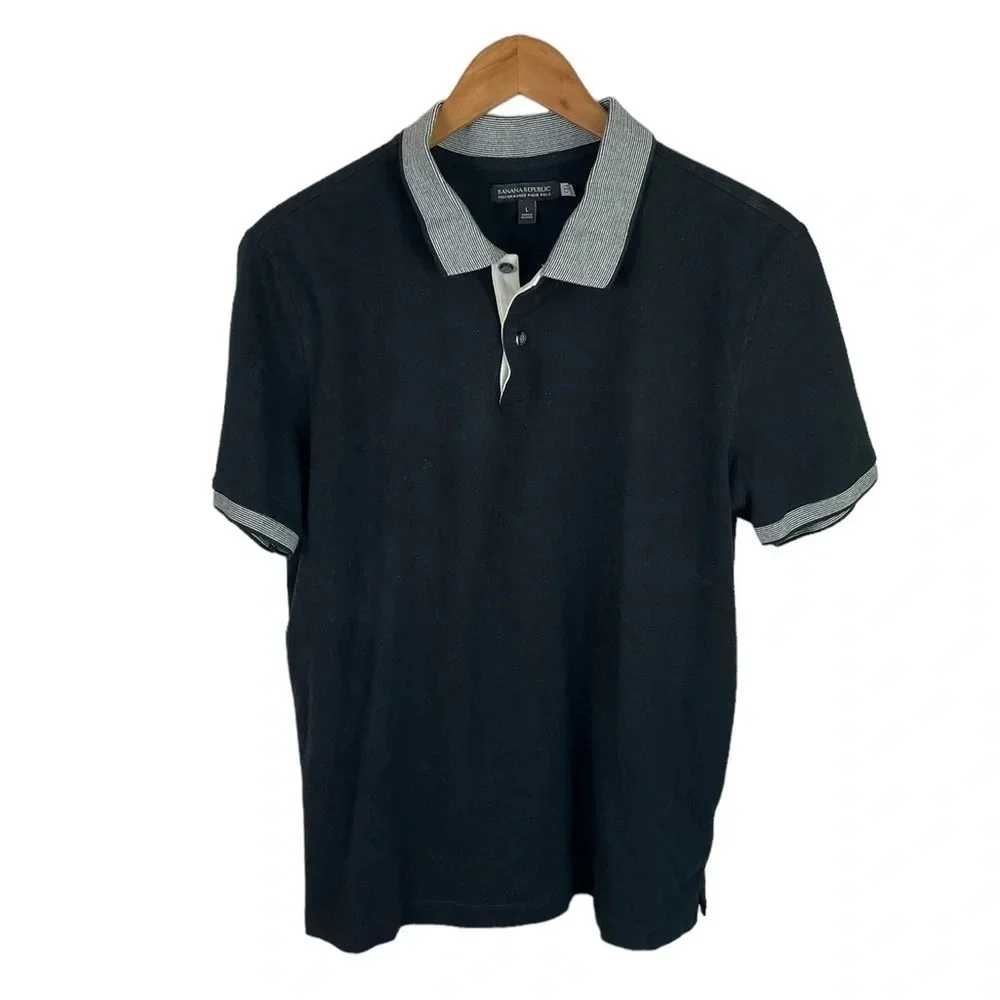 PO196 Men’s Banana Republic Performance Pique Polo Shirt L